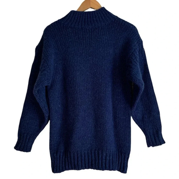 Forenza Authentic Sportswear Wool Blend Balloon Sleeve Sweater size Small Blue - Picture 2 of 8